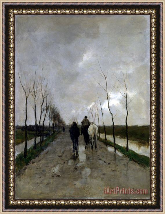Anton Mauve A Dutch Road Framed Painting