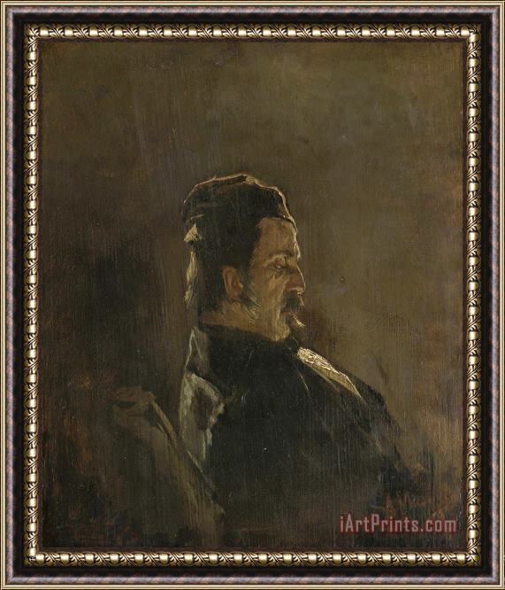 Anton Mauve Portrait of Pieter Frederik Van Os, Painter Framed Painting