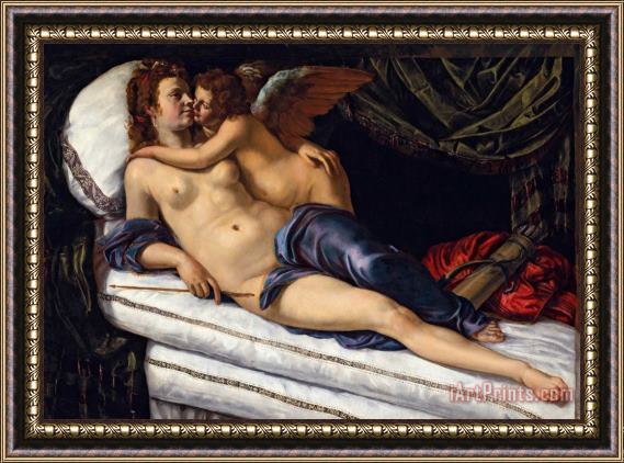 Artemisia Gentileschi Venus And Cupid Framed Painting