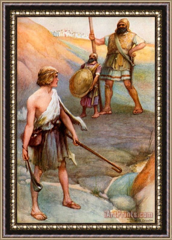 Arthur A Dixon David And Goliath Framed Painting