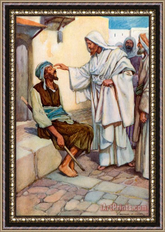Arthur A Dixon Jesus and the Blind Man Framed Painting