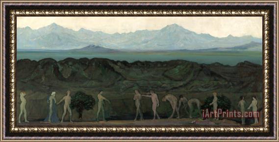Arthur Bowen Davies Line of Mountains Framed Painting