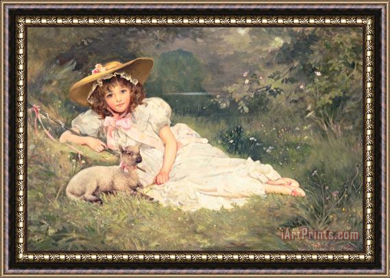 Arthur Dampier May The Little Shepherdess Framed Painting