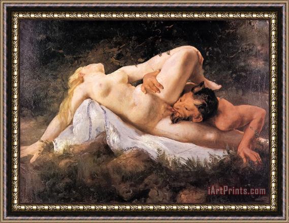 Arthur Fischer Satyr Satisfying Nymph, 1900 Framed Painting