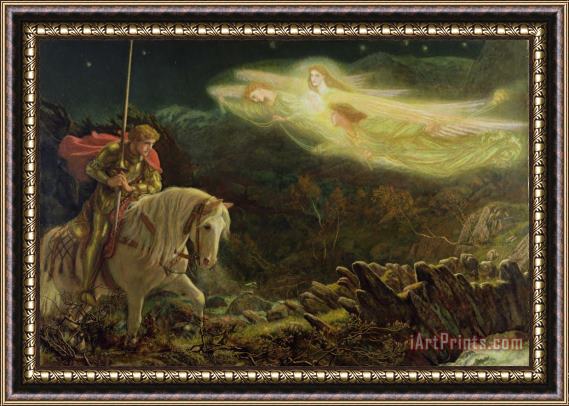 Arthur Hughes Quest for the Holy Grail Framed Painting
