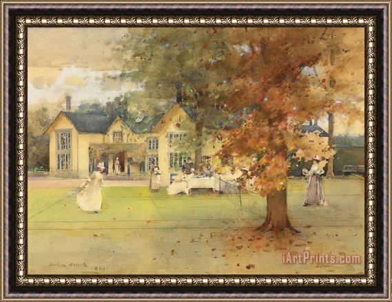 Arthur Melville The Lawn Tennis Party Framed Painting