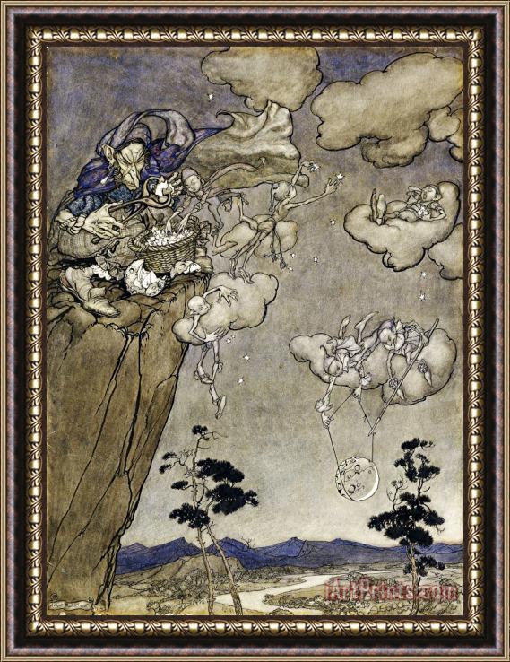 Arthur Rackham An Illustration to Rip Van Winkle: 'they Were Ruled by an Old Squaw Spirit' Framed Print