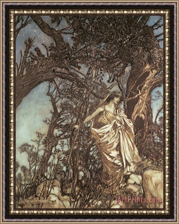 Arthur Rackham Never So Weary Never So Woeful Illustration To A Midsummer Night's Dream Framed Painting