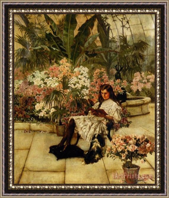 Arthur Wardle In The Conservatory Framed Painting