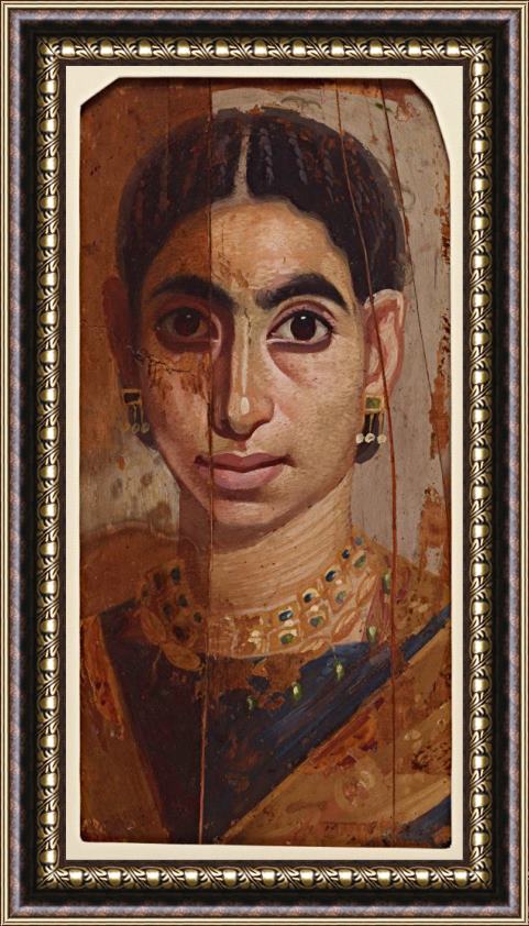 Artist, Maker Unknown, Egyptian Portrait of a Woman Framed Painting