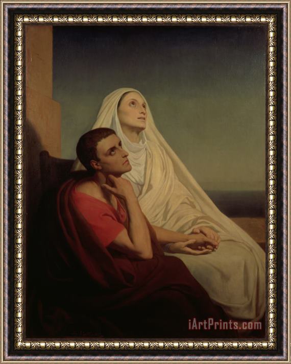 Ary Scheffer St Augustine and his mother St Monica Framed Print