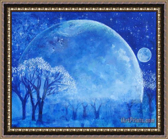 Ashleigh Dyan Moore Blue Night Moon Framed Print