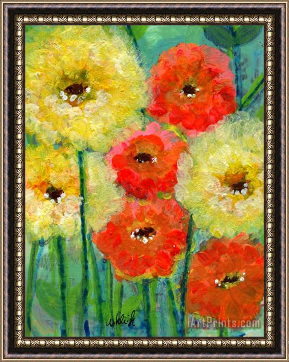 Ashleigh Dyan Moore Bright Colored Flowers Shine Framed Painting