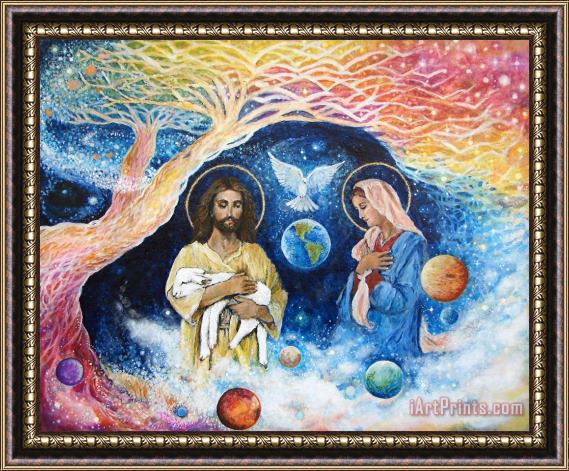 Ashleigh Dyan Moore Jesus Art - Cloud Colored Christ Come Framed Painting
