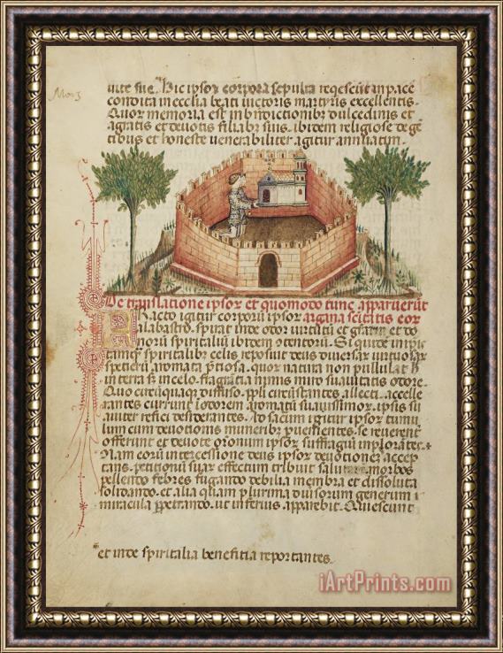 Attributed to Anovelo da Imbonate  Aimo And Vermondo Holding Up The Church of Saint Victor Framed Print