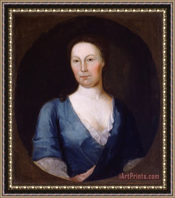 Attributed to Gustavus Hesselius Mrs. Gustavus Brown Framed Painting