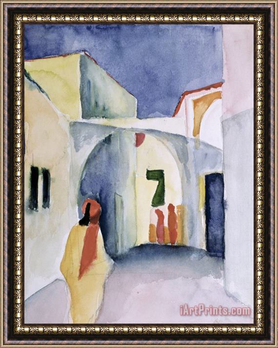 August Macke A Glance Down an Alley Framed Painting