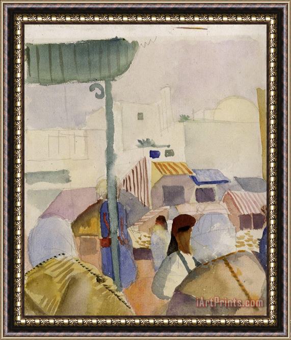 August Macke Market in Tunis II Framed Painting