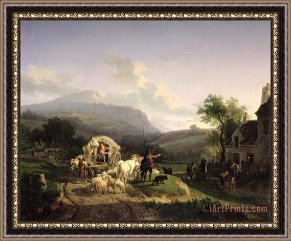 Auguste-Xavier Leprince A Rural Landscape Framed Painting