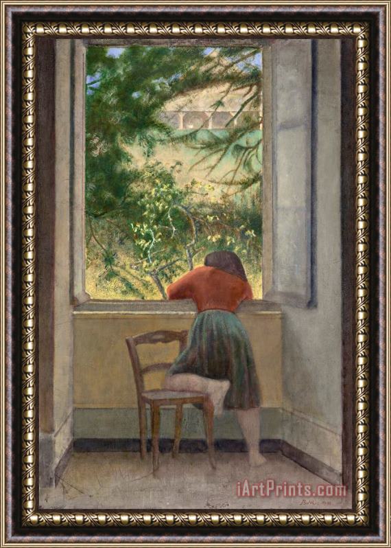 Balthasar Klossowski De Rola Balthus Girl at The Window 1955 Framed Painting