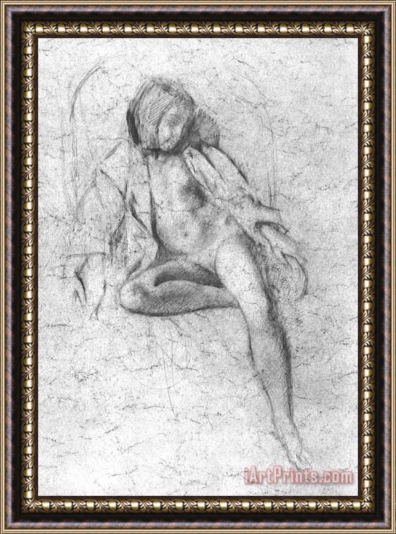 Balthasar Klossowski De Rola Balthus Study for The Painting Nude Resting 1972 Framed Print