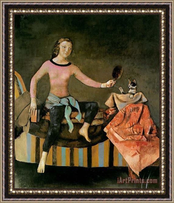 Balthasar Klossowski De Rola Balthus The Cat in The Mirror 1 Framed Painting