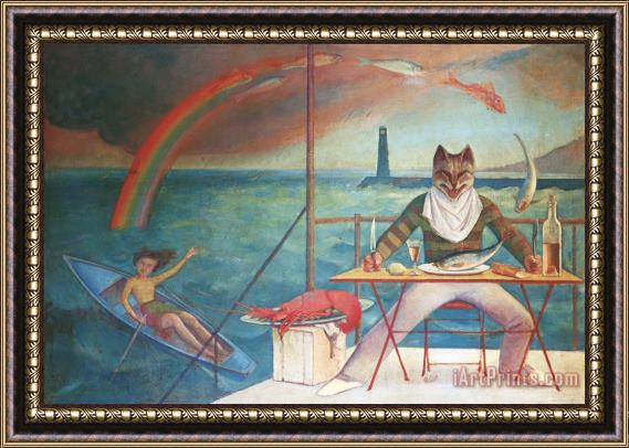 Balthasar Klossowski De Rola Balthus The Mediterranean Cat 1949 Framed Painting