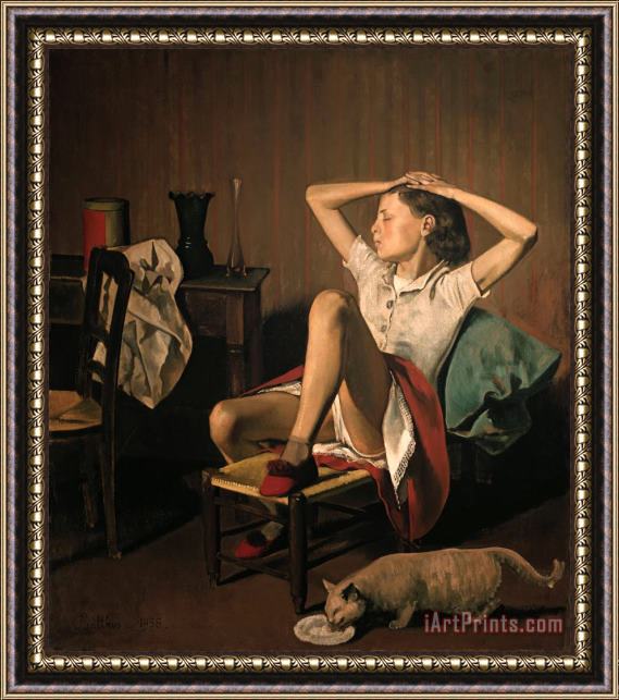 Balthasar Klossowski De Rola Balthus Therese Dreaming Framed Painting