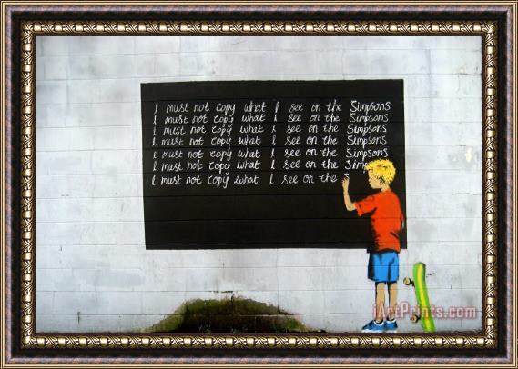 Banksy Banksy's Simpsons Reference, New Orleans Framed Print
