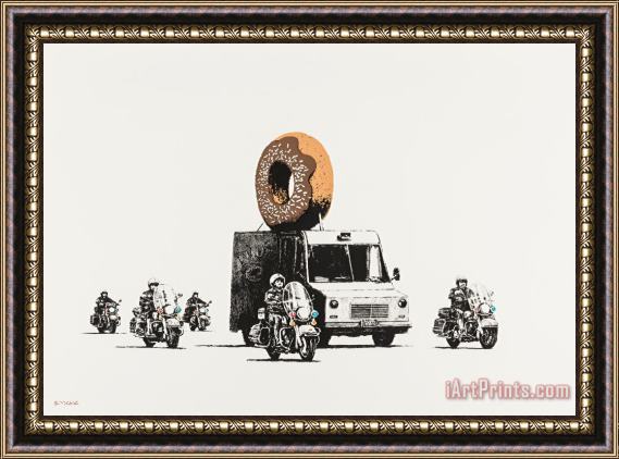 Banksy Donuts (chocolate), 2009 Framed Painting