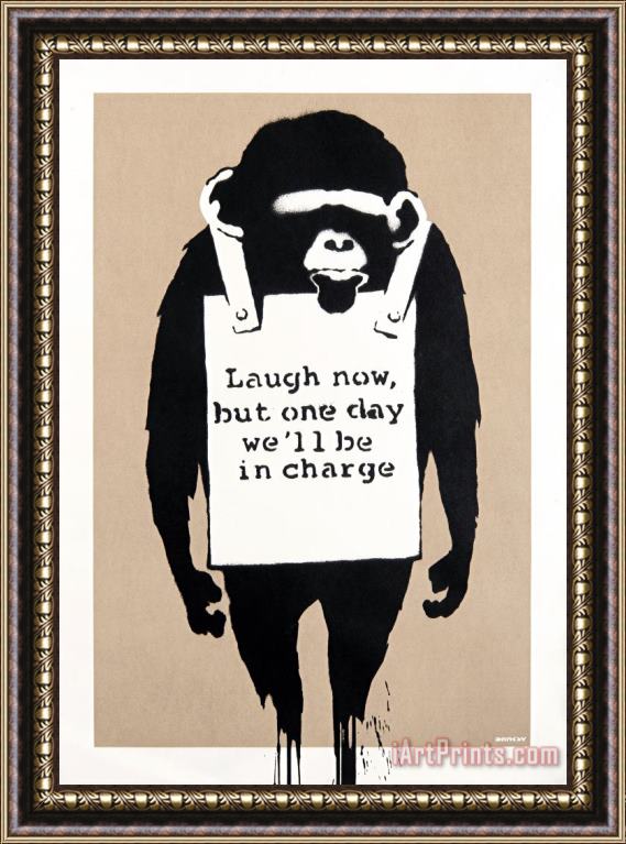 Banksy Laugh Now, 2004 Framed Painting