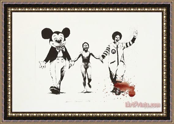 Banksy Napalm (damien Hirst Serpentine Murderme Collection), 2006 Framed Painting
