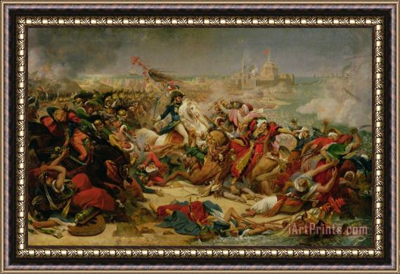 Baron Antoine Jean Gros Murat Defeating the Turkish Army at Aboukir on 25 July 1799 Framed Painting