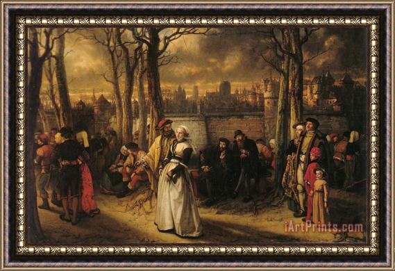 Baron Jan August Hendrik Leys Walk Out by The Walls Framed Painting