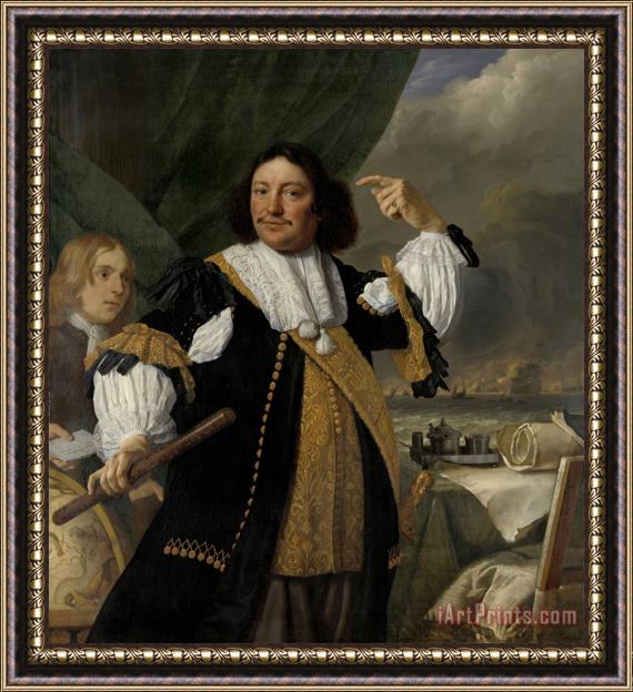 Bartholomeus Van Der Helst Portrait of Aert Van Nes (1626 1693), Vice Admiral Framed Painting