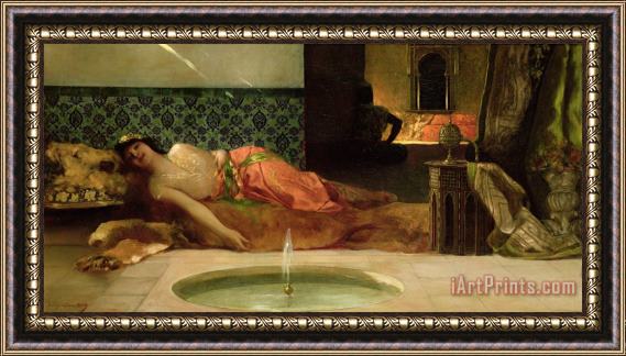 Benjamin Constant An Odalisque in a Harem Framed Painting