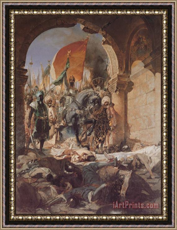 Benjamin Jean Joseph Constant The Entry of Mahomet II Into Constantinople Framed Painting