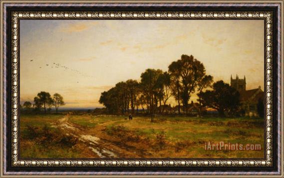 Benjamin Williams Leader The Close of Day Worvestershire Meadows Framed Painting