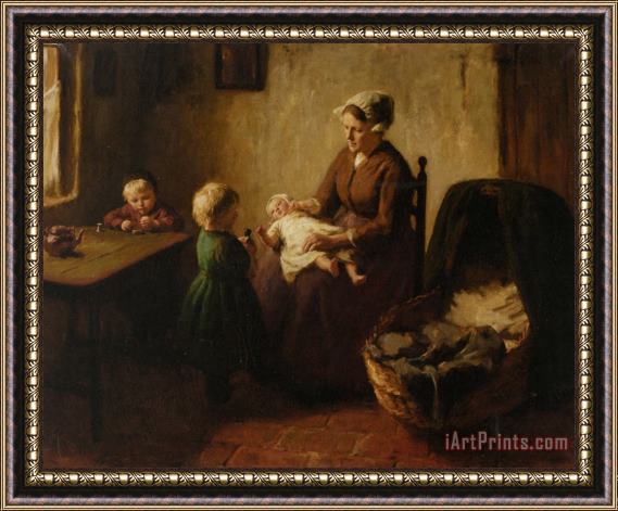 Bernard Jean Corneille Pothast A Happy Family Framed Painting