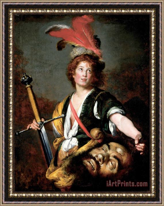 Bernardo Strozzi David with The Head of Goliath Framed Painting