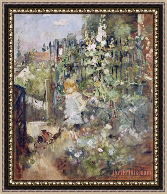 Berthe Morisot A Child in The Rosebeds Framed Painting