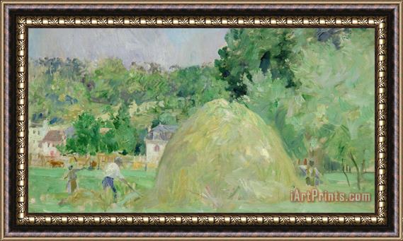 Berthe Morisot Haystacks At Bougival Framed Painting