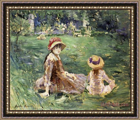 Berthe Morisot In The Garden at Maurecourt Framed Painting