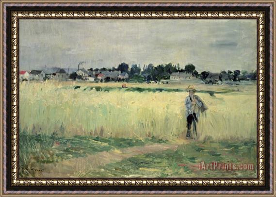 Berthe Morisot In the Wheatfield at Gennevilliers Framed Print