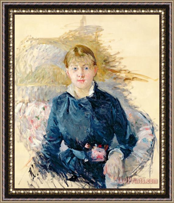 Berthe Morisot Portrait Of Louise Riesener Framed Painting