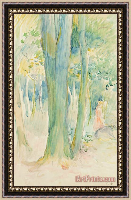 Berthe Morisot Under The Trees In The Wood Framed Painting