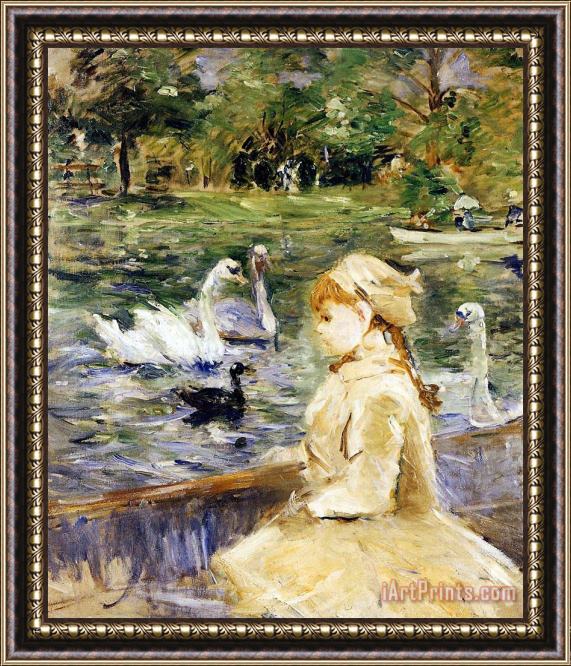 Berthe Morisot Young girl boating Framed Painting