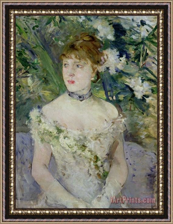 Berthe Morisot Young girl in a ball gown Framed Painting