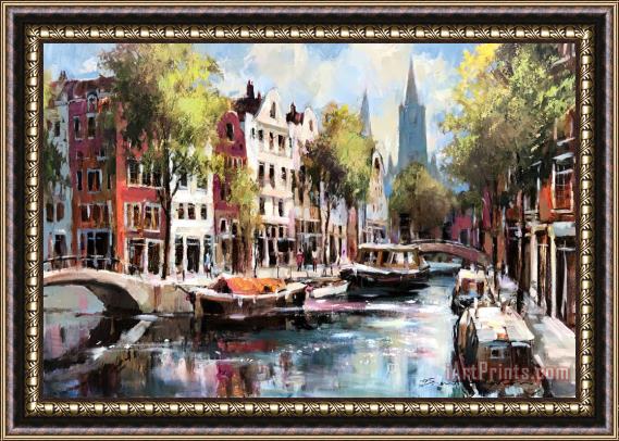 Brent Heighton Along The Canal Framed Print