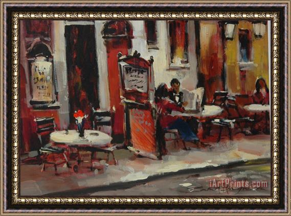 brent heighton Sidewalk Cafe Framed Painting
